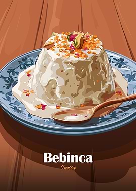 Bebinca dessert with spoon