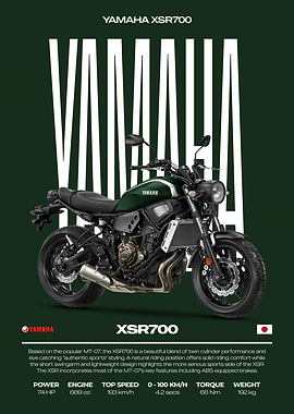 Yamaha XSR700 Motorcycle Poster