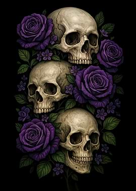Skulls and Purple Roses