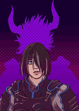 Anime character with demonic shadow