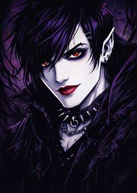 Gothic Vampire with Red Eyes
