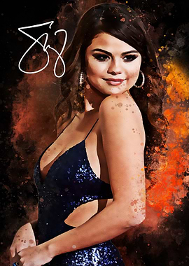 Selena Gomez Watercolor Portrait