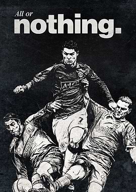 Inspirational Football Poster – “All or Nothing” Motivational Wall Art