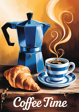 Coffee Time with Croissant