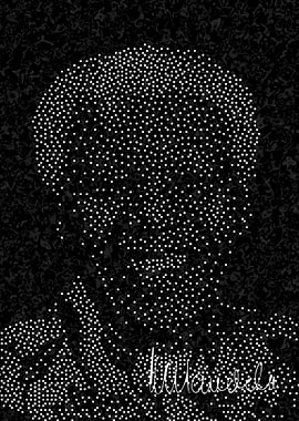 Nelson Mandela Portrait Made of Dots