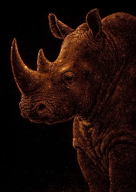 Golden Rhino Portrait