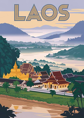 Laos Travel Poster