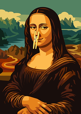 Mona Lisa with Clothespin