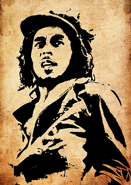 Bob Marley stencil portrait