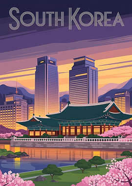 South Korea Travel Poster