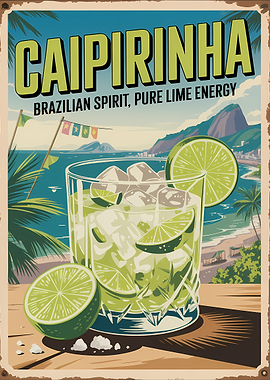 Caipirinha Cocktail Poster