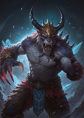 Fierce Beast Warrior with Horns