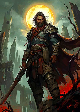 Warrior Under a Full Moon