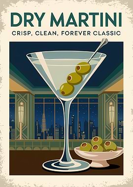 Dry Martini Vintage Poster