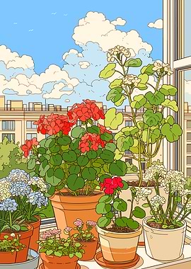 Balcony Garden with City View
