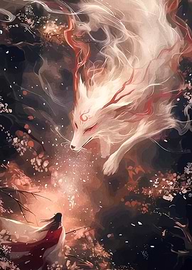 Mythical Fox Spirit and Human