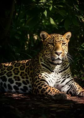 Majestic Jaguar in Lush Forest