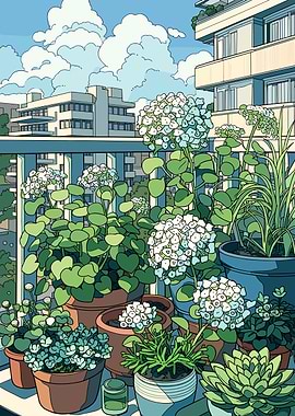Balcony Garden with City View