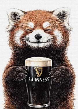 Red Panda with Guinness Beer