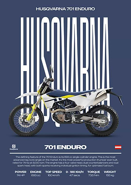 Husqvarna 701 Enduro Motorcycle Poster
