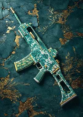 Ornate Rifle on Textured Background
