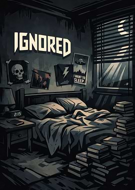 Ignored Room with Moonlit Window