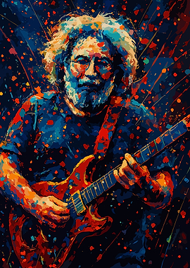 Jerry Garcia Abstract Guitar Portrait
