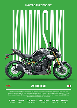 Kawasaki Z900 SE Motorcycle Poster