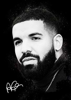 Drake Black and White Portrait