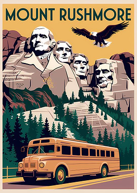 Mount Rushmore Vintage Poster
