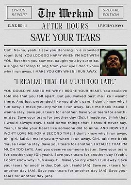 The Weeknd Save Your Tears