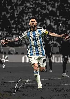 Lionel Messi celebrating a goal