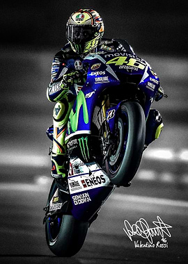 Valentino Rossi Motorcycle Wheelie