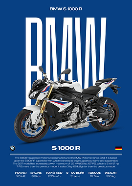 BMW S 1000 R Motorcycle Poster