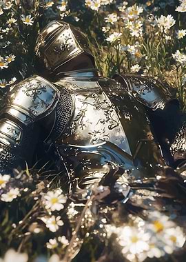 Knight in Armor Among Daisies