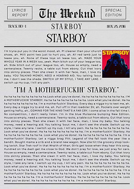 The Weeknd Starboy Newspaper