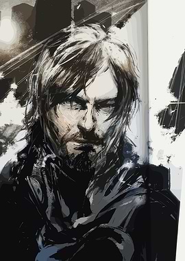 Brooding Man in Dark Clothing