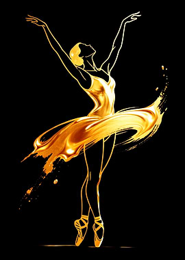 Gold Liquid Ballerina Dance Splash