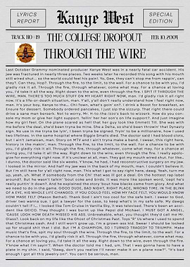 Kanye West Through The Wire Newspaper