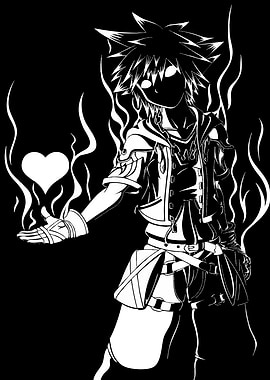 Sora with Heart and Flames