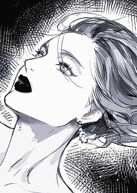 Dramatic Black and White Portrait of a Woman