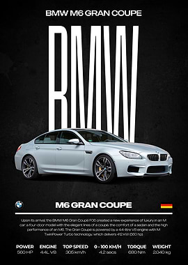 BMW M6 Gran Coupe Poster