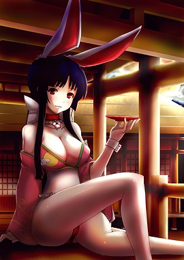 Anime Girl with Bunny Ears