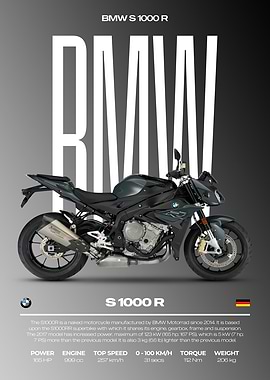 BMW S 1000 R Motorcycle Poster