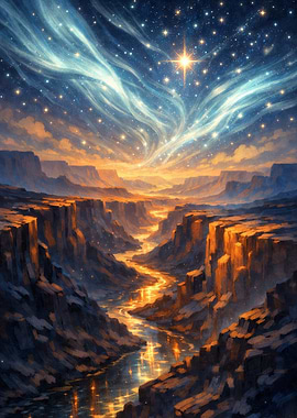Cosmic Canyon River at Sunset