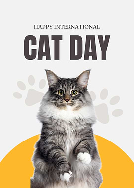 Happy International Cat Day Poster