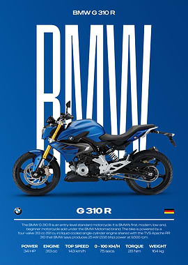 BMW G 310 R Motorcycle Poster
