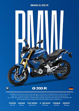 BMW G 310 R Motorcycle Poster