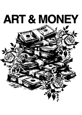 Art and Money Stack with Roses