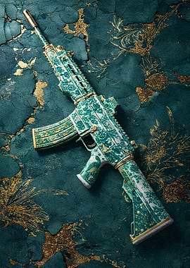 Ornate Rifle on Textured Background
